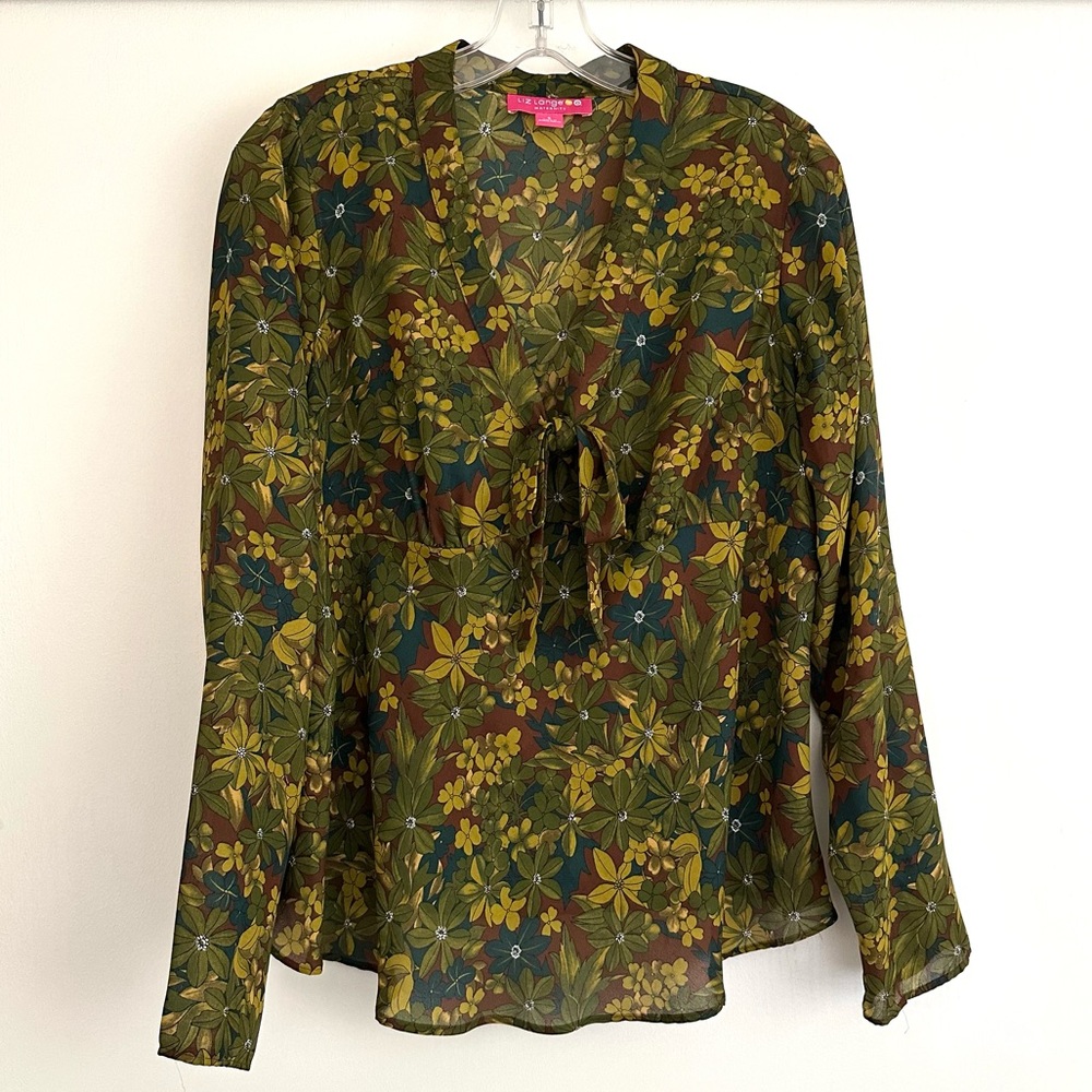 Women’s Vintage Floral Long Sleeve Maternity Blouse